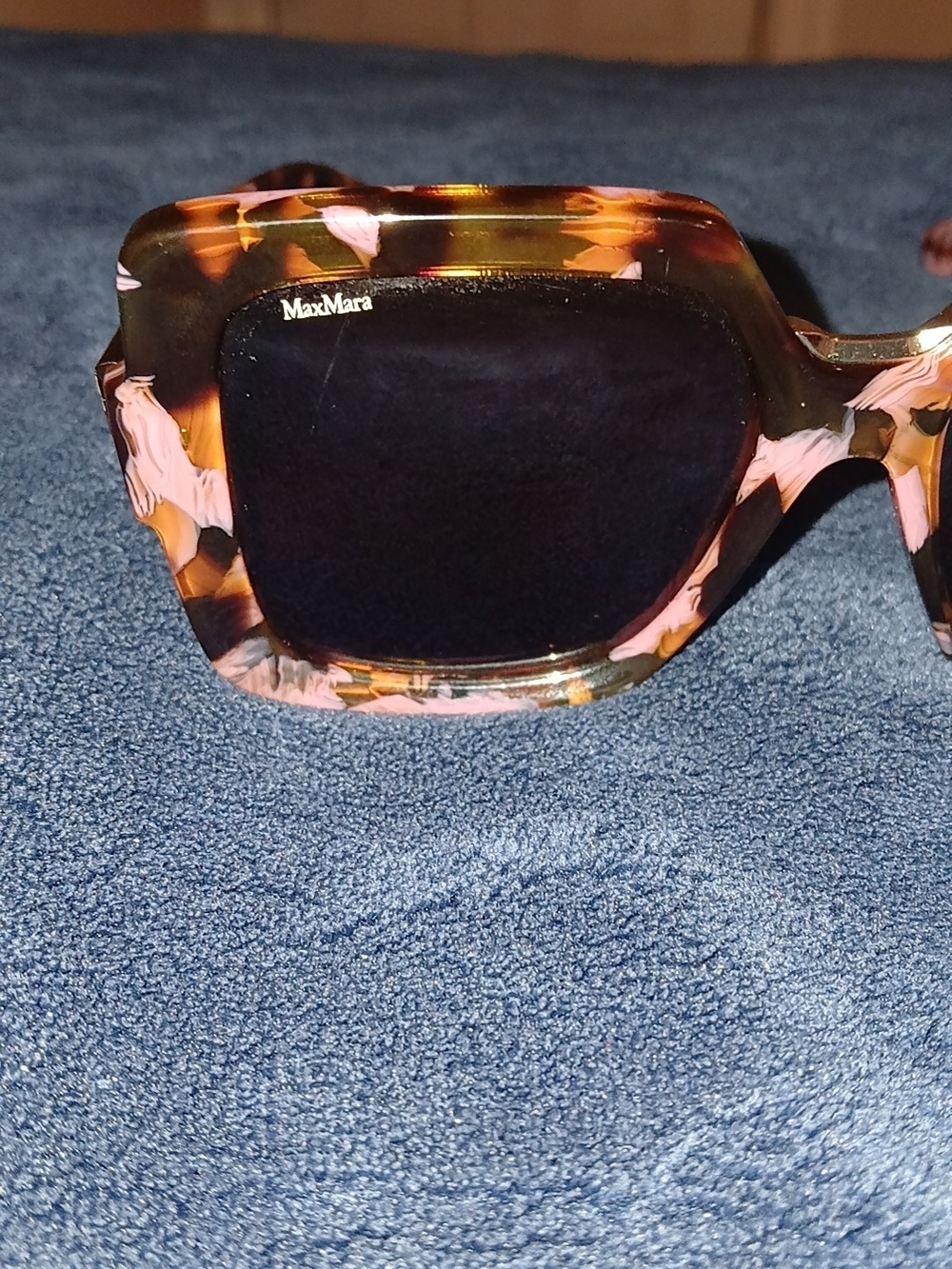 MaxMara Pink & Brown Patterned Square Women's Sunglasses